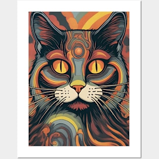 colorful cat Posters and Art